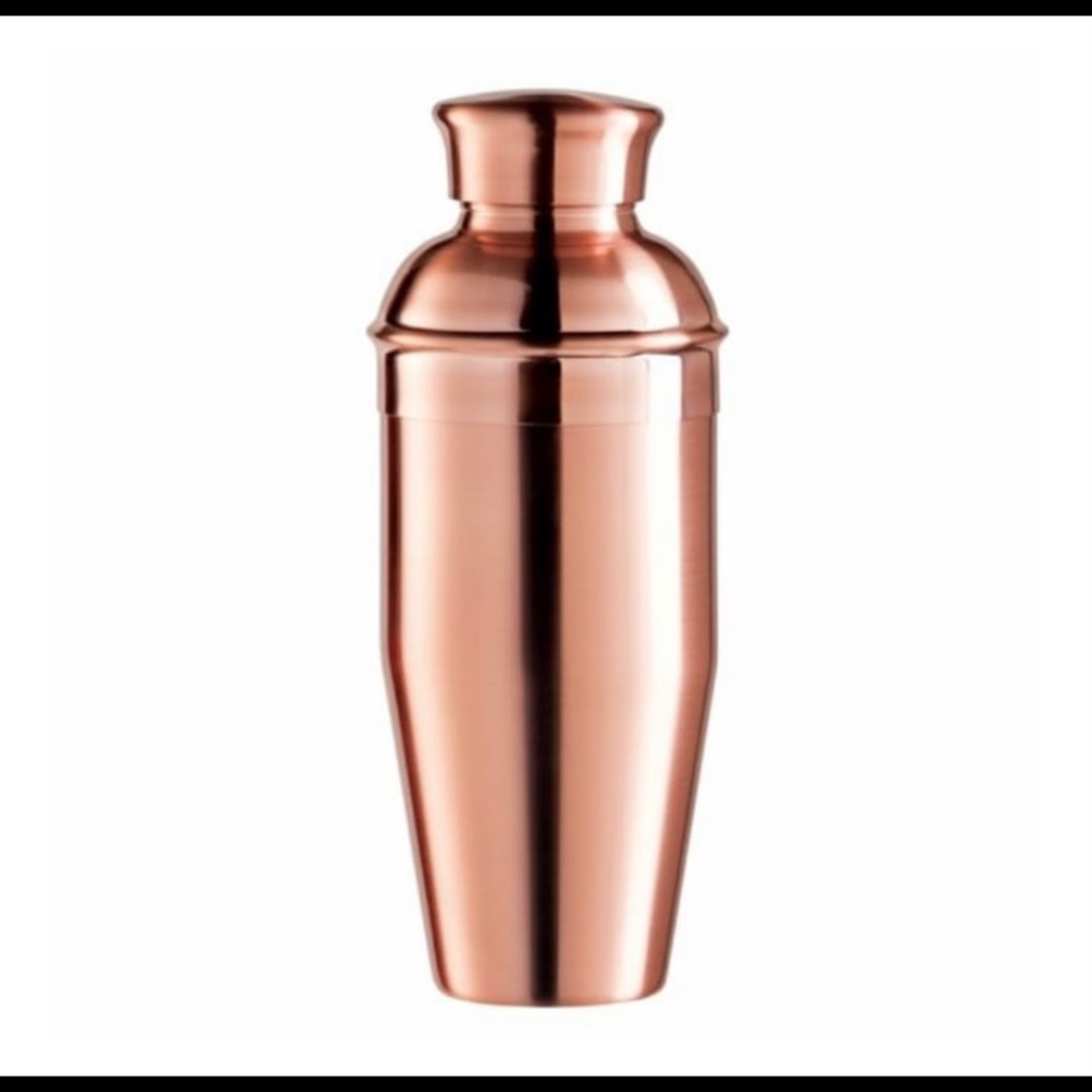 Oggi Plated Mirror Finish Stainless Steel Cocktail Shaker, 0.75 L/26 oz, Copper